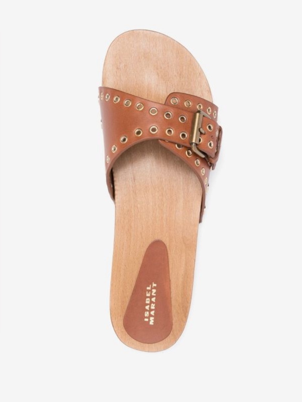 ISABEL MARANT Jaso Leather clogs In Cognac Brown Size 6 - Picture 3 of 14